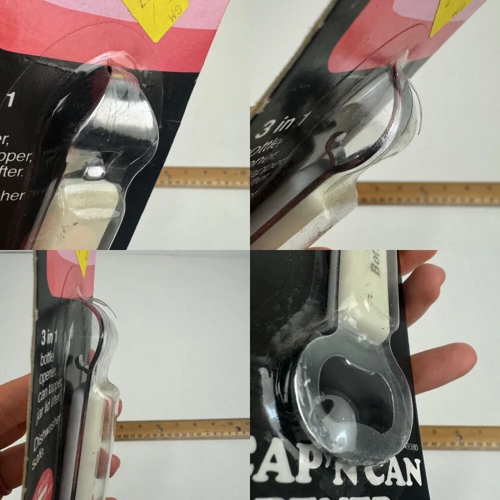 Vtg Sealed Hoan 3 in 1 Bottle Can Jar Opener Cap'n Can Opener White Prop READ‎